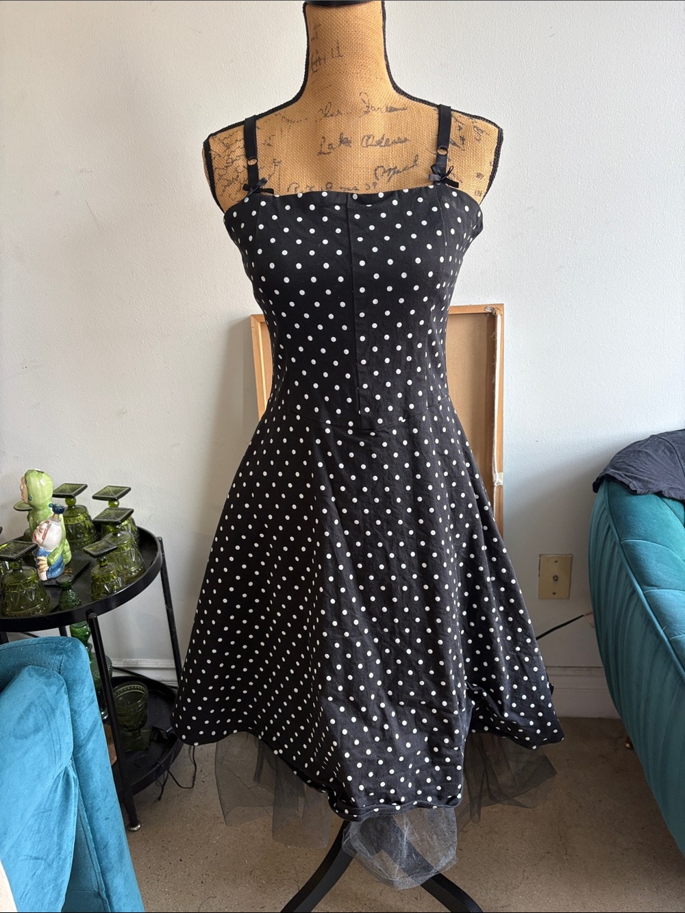 Black Polka Dot Rockabilly Dress